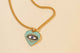 Evil Eye Heart Pendant on Matte Gold Chain