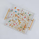 pill and gold foil embedded acrylic tray with resin gloss and gold handles