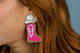 Pink Cowboy Boot Beaded Earrings by Clairebella