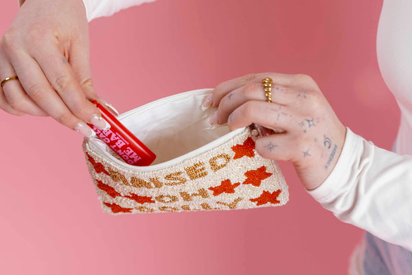 Raised on Dolly Beaded Zip Pouch