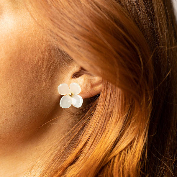 Feminine Hydrangea Acrylic Stud Earrings