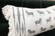 zebra embroidered lumbar pillow fringe white black toss