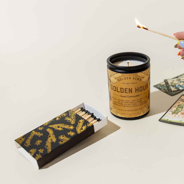 Golden Hour Candle with Matches Gift Set