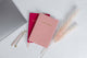 Blush pink vegan leather notebook with gold phrase FEMINIST AGENDA in metallic gold, made by Golden Gems