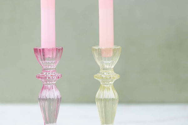 Dip Dye Candle Set - Flamingo Pink
