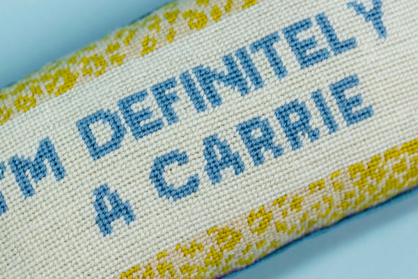 Definitely a Carrie Needlepoint Pillow