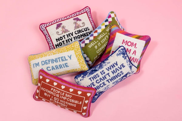 Nothing Is Impossible Needlepoint Pillow by Furbish