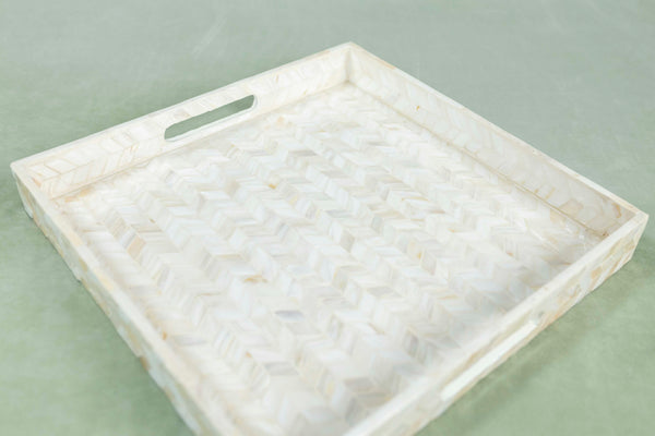Large Square Mother of Pearl Mosaic Tray