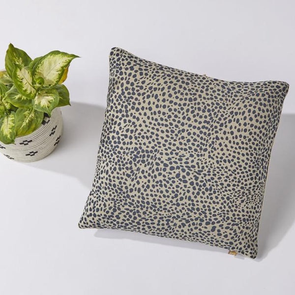 Navy Cheetah Speckle Pillow