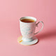 polka dot dotted gold mint green mug gift hello lovely teacup tea china