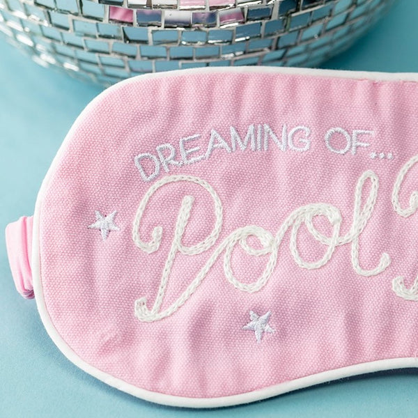 pool party embroidered chainstitch mask sleep daily disco pink white 